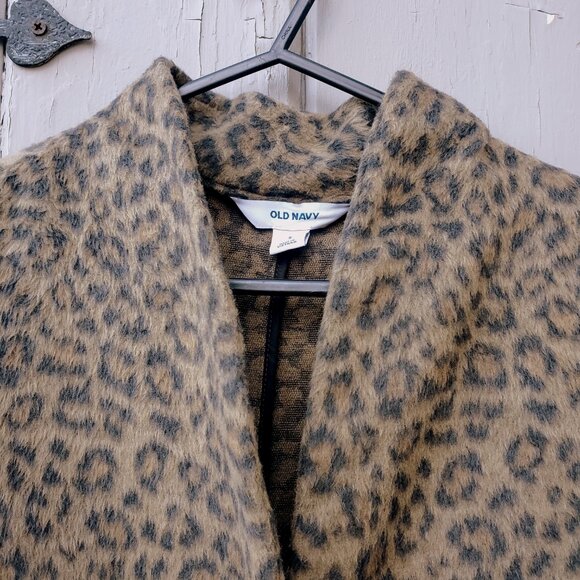 Old Navy Leopard Print Long Line Cardigan Coat, Women's S - Picture 4 of 13
